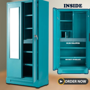 Heavy Steel Bero with slim drawer and Secret storage