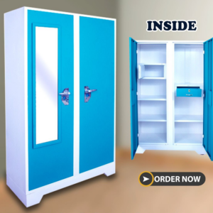 RAJA RANI Double door steel bero with front mirror