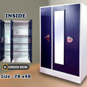 Triple door steel bero with front mirror