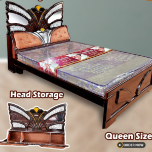 Heavy Cussion Double Box Cot with Head storage Queen size