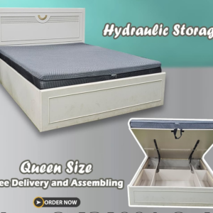 AKIRA Hydraulic storage Wooden Double Cot Queen Size