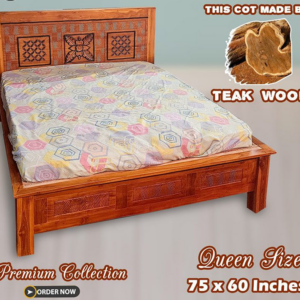 Premium Quality Teak Wood Double Queen Size Cot