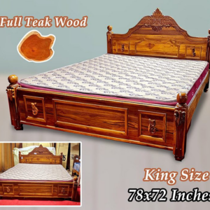 Kashmiri Teak Wooden Double King Size Cot