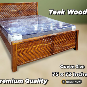 Premium Quality Teak Wooden Double Queen Size Cot