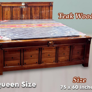 Premium Teak Wooden Double Queen Size Cot