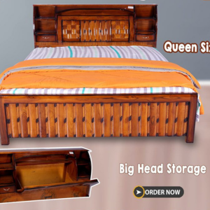 Double Queen size Cot with Head storage