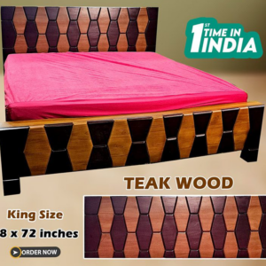 3D Model Teak wood King size Double cot